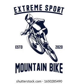 Mountain bike logo design template illustration