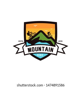 Mountain Bike Logo Design Vector Template