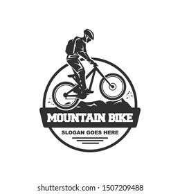 Mountain bike logo design vector