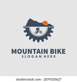 Mountain bike logo design vector