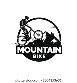 Mountain bike logo design vector