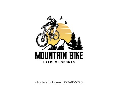 Mountainbike-Logo, Logo für Mountainbike-Sport-Logo-Design-Vorlage Freestyle