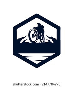 Mountain Bike Logo Template Design Vector, Emblem, Design Concept, Creative Symbol, Icon