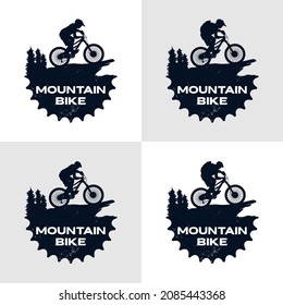 Mountain Bike Logo Template Gear And Cyclist