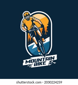 mountain bike logo vector symbol