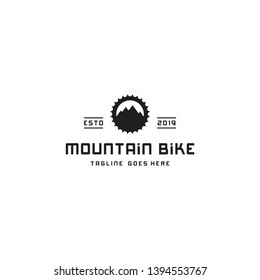 Mountain bike MTB cycle logo design gear/chain combination