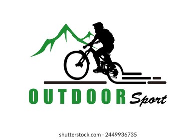 Mountain bike outdoor sport, logo design illustration