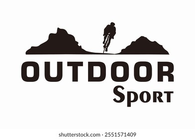 Mountain bike outdoor sport, logo design illustration