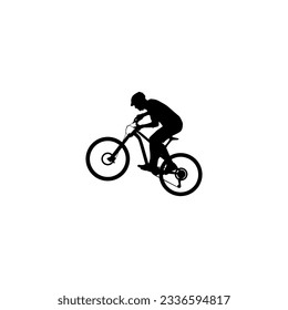 mountain bike player vector illustration for icon,symbol or logo. silhouette of a mountain biker