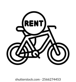 Mountain Bike Rentals icon line vector illustration