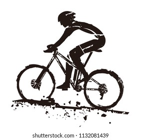 
Mountain bike rider.
Grunge Stylized illustration of Mountain bike rider.Isolated on white background. Vector available.