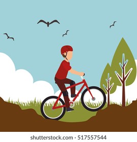mountain bike rider sport design