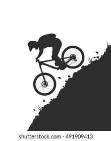 Mountain Bike Rider. Vector Illustration.
