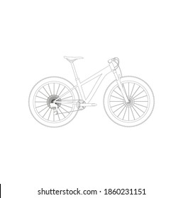 mountain bike, rigid on white background