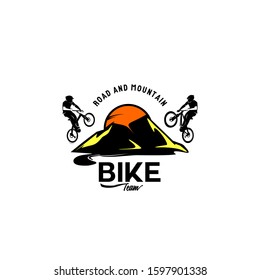 mountain bike and road bike team initial logo 