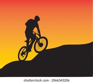 Mountain Bike Shilouette High Vector