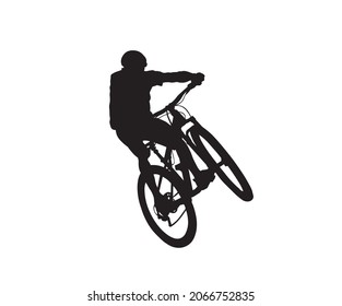 Mountain Bike Shilouette High Vector