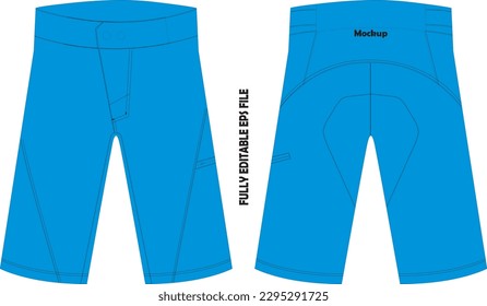 Mountain Bike Shorts Mockup Illustration Vector