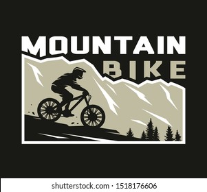 Mountain Bike Silhouette Cyclist On Background Stock Vector (Royalty ...