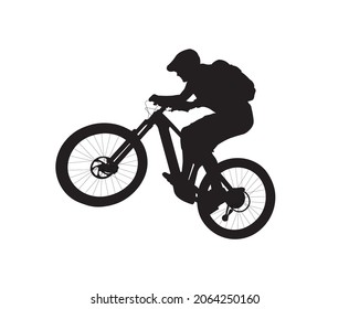 Mountain Bike Silhouette High Vector