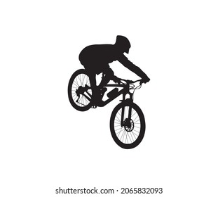 Mountain Bike Silhouette High Vector