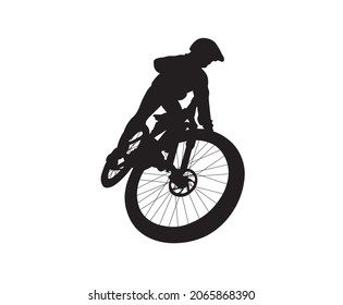 Mountainbike Silhouette Hoher Vektorgrafik