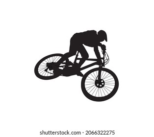 Mountainbike Silhouette Hoher Vektorgrafik