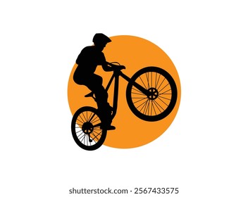 mountain bike silhouette high vector