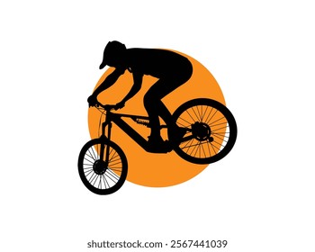 mountain bike silhouette high vector