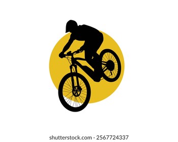 mountain bike silhouette high vector