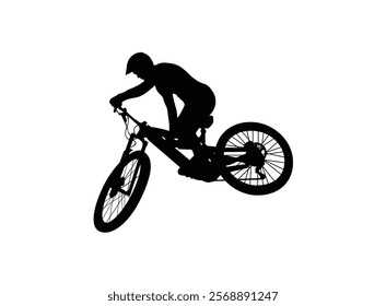 mountain bike silhouette high vector