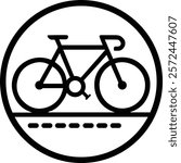 Mountain bike silhouette, minimalist road bike silhouette - Simple bicycle illustration design, classic road bike outline, logo, design, clipart, artwork - Sports Cycle silhouette	
