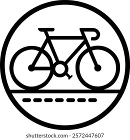 Mountain bike silhouette, minimalist road bike silhouette - Simple bicycle illustration design, classic road bike outline, logo, design, clipart, artwork - Sports Cycle silhouette	
