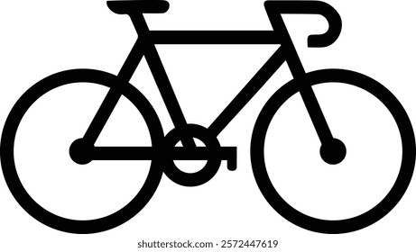 Mountain bike silhouette, minimalist road bike silhouette - Simple bicycle illustration design, classic road bike outline, logo, design, clipart, artwork - Sports Cycle silhouette	
