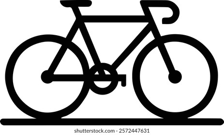 Mountain bike silhouette, minimalist road bike silhouette - Simple bicycle illustration design, classic road bike outline, logo, design, clipart, artwork - Sports Cycle silhouette	
