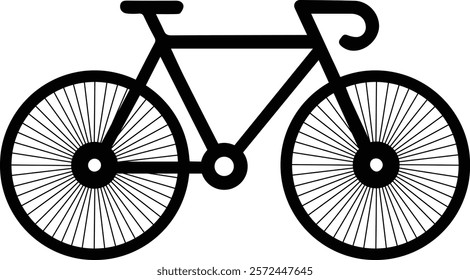 Mountain bike silhouette, minimalist road bike silhouette - Simple bicycle illustration design, classic road bike outline, logo, design, clipart, artwork - Sports Cycle silhouette	
