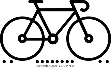 Mountain bike silhouette, minimalist road bike silhouette - Simple bicycle illustration design, classic road bike outline, logo, design, clipart, artwork - Sports Cycle silhouette	
