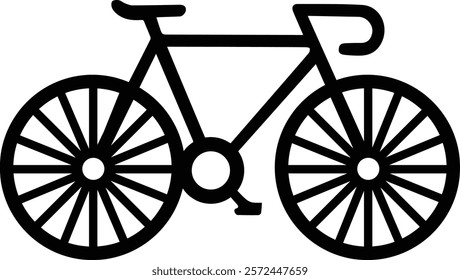 Mountain bike silhouette, minimalist road bike silhouette - Simple bicycle illustration design, classic road bike outline, logo, design, clipart, artwork - Sports Cycle silhouette	
