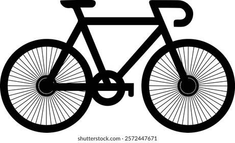 Mountain bike silhouette, minimalist road bike silhouette - Simple bicycle illustration design, classic road bike outline, logo, design, clipart, artwork - Sports Cycle silhouette	
