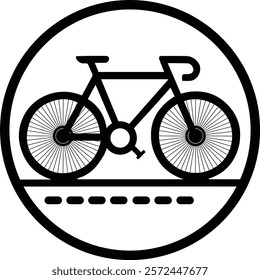 Mountain bike silhouette, minimalist road bike silhouette - Simple bicycle illustration design, classic road bike outline, logo, design, clipart, artwork - Sports Cycle silhouette	
