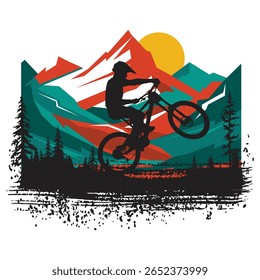 Mountain bike silhouette vector illustration