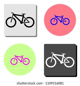 Mountain bike. simple flat vector icon illustration on four different color backgrounds
