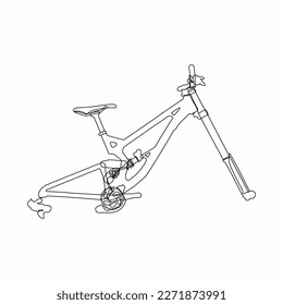 mountain bike sketch line drawing
