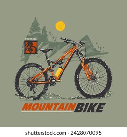 Mountain bike in sketch style. Vector illustration for your design.