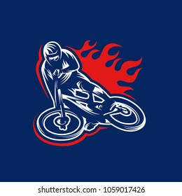 Mountain bike sport emblem