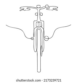 Mountain bike. Sport sketch in continuous line. Editable contour. Vector