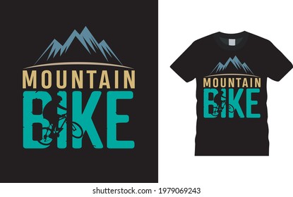 Mountain Bike T shirt Design, apparel, vector illustration, graphic template, print on demand, textile fabrics, retro style, typography, vintage, bicycle t shirt