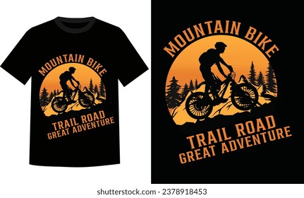 Mountain Bike Treail road great adventure T-shirt Design