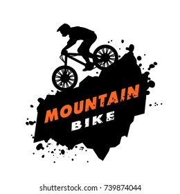 Mountain Bike Trials. Emblem In Grunge Style.