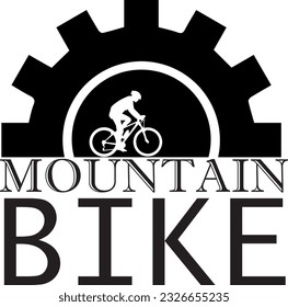 mountain bike vector logo with inscription, bicycle gear,
vector, illustration